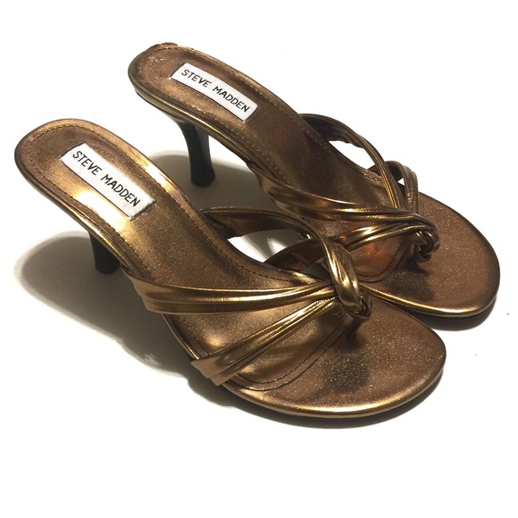 bronze kitten heel sandals